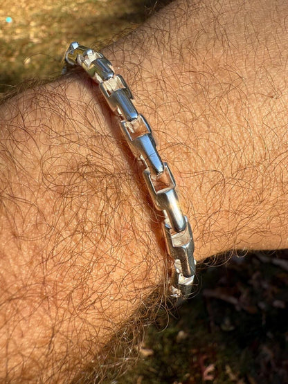 HarlemBling Bullet Rolo Chain Bracelet - 925 Sterling Silver - 7"-9" - 6mm