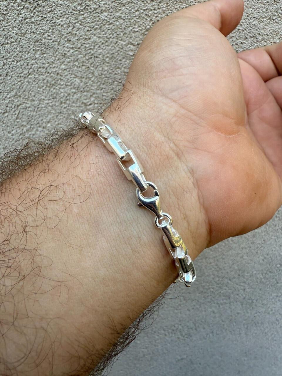 HarlemBling Bullet Rolo Chain Bracelet - 925 Sterling Silver - 7"-9" - 6mm