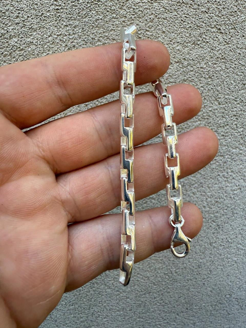 HarlemBling Bullet Rolo Chain Bracelet - 925 Sterling Silver - 7"-9" - 6mm