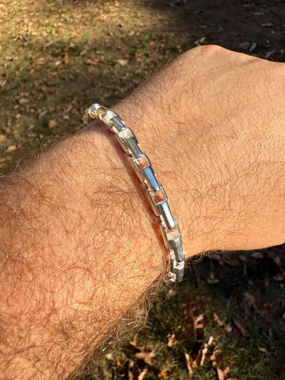 HarlemBling Bullet Rolo Chain Bracelet - 925 Sterling Silver - 7"-9" - 6mm