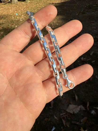 HarlemBling Bullet Rolo Chain Bracelet - 925 Sterling Silver - 7"-9" - 6mm