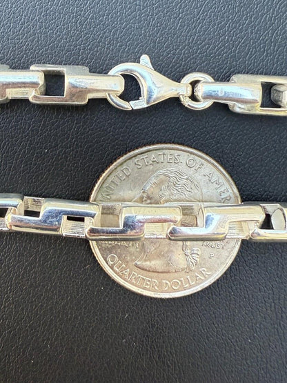 HarlemBling Bullet Rolo Chain Bracelet - 925 Sterling Silver - 7"-9" - 6mm