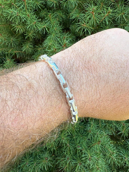 HarlemBling Bullet Rolo Chain Bracelet - 925 Sterling Silver - 7"-9" - 6mm