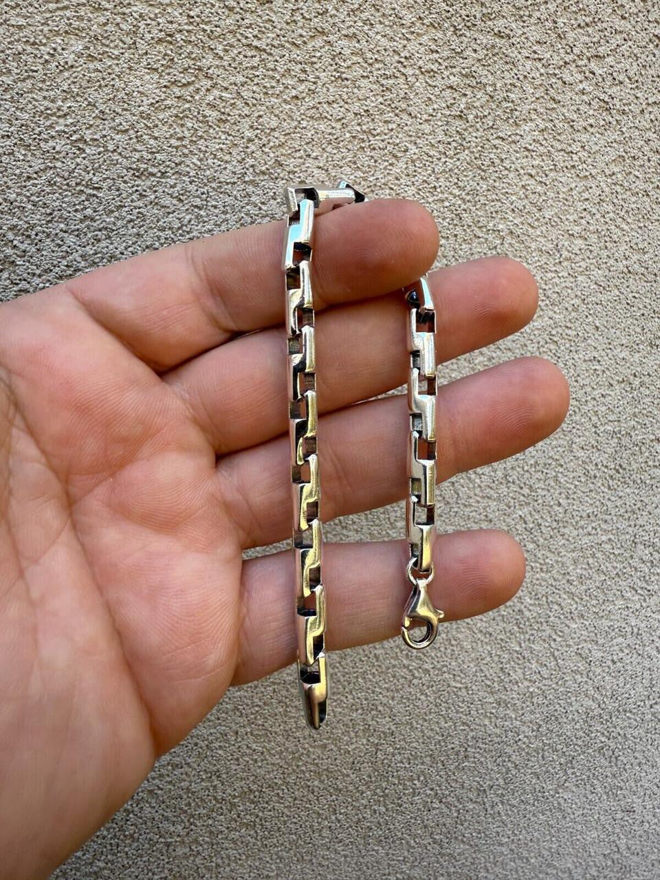 HarlemBling Bullet Rolo Chain Bracelet - Oxidized 925 Sterling Silver - 7"-9" - 6mm