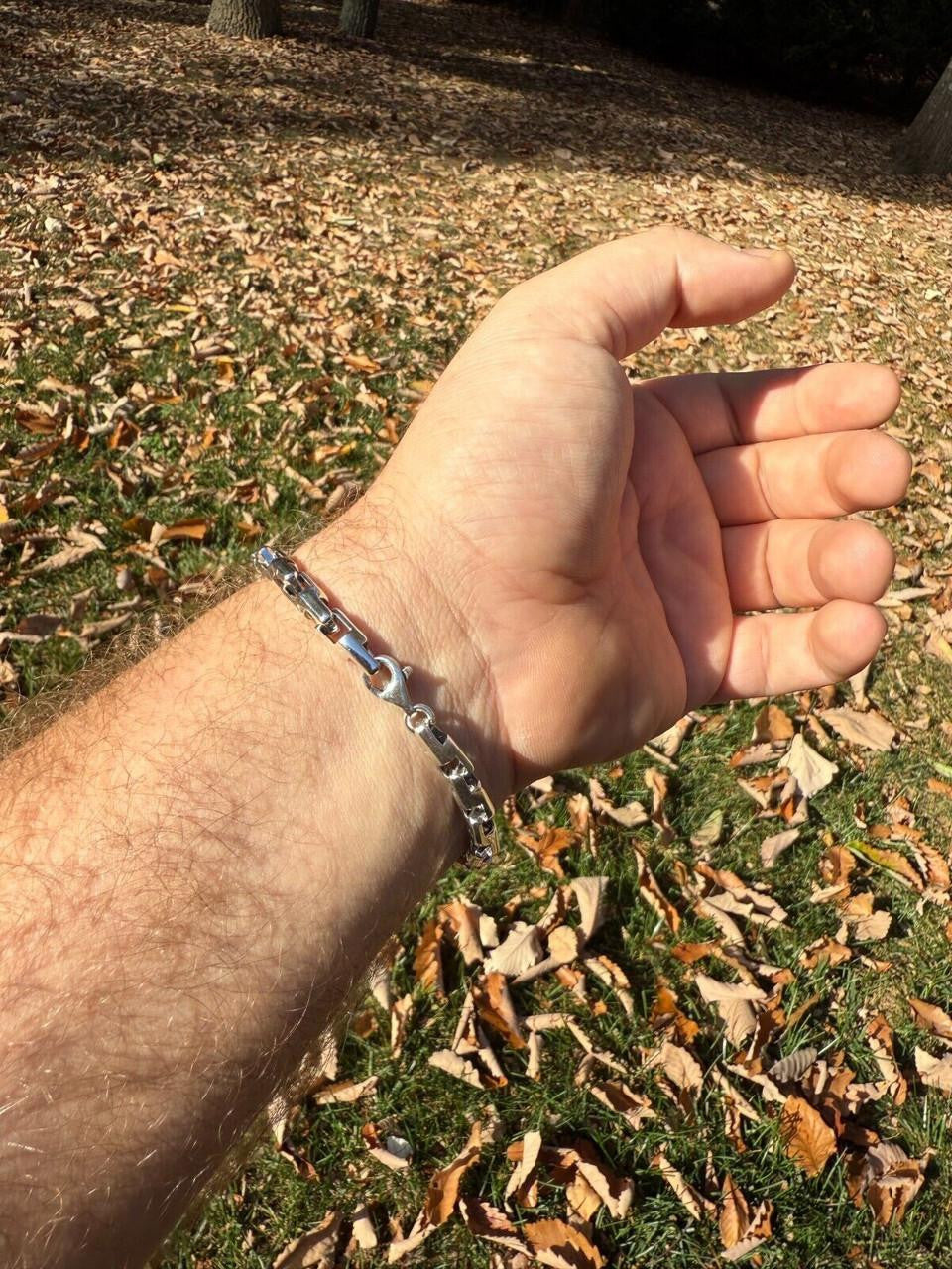 HarlemBling Bullet Rolo Chain Bracelet - Oxidized 925 Sterling Silver - 7"-9" - 6mm