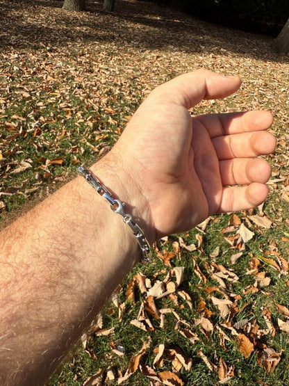 HarlemBling Bullet Rolo Chain Bracelet - Oxidized 925 Sterling Silver - 7"-9" - 6mm