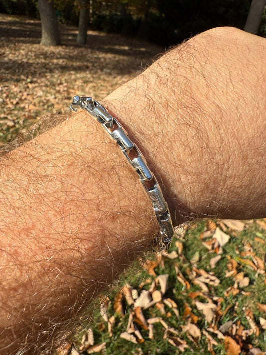 HarlemBling Bullet Rolo Chain Bracelet - Oxidized 925 Sterling Silver - 7"-9" - 6mm