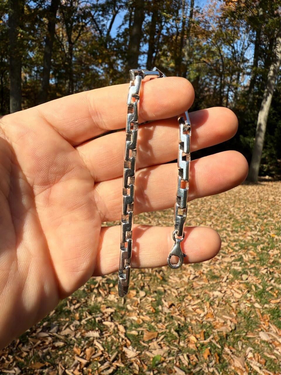 HarlemBling Bullet Rolo Chain Bracelet - Oxidized 925 Sterling Silver - 7"-9" - 6mm