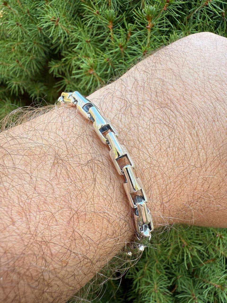 HarlemBling Bullet Rolo Chain Bracelet - Oxidized 925 Sterling Silver - 7"-9" - 6mm