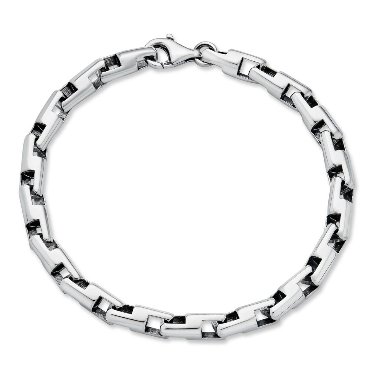 HarlemBling Bullet Rolo Chain Bracelet - Oxidized 925 Sterling Silver - 7"-9" - 6mm
