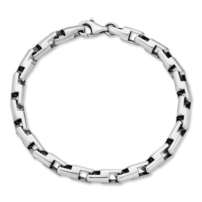 HarlemBling Bullet Rolo Chain Bracelet - Oxidized 925 Sterling Silver - 7"-9" - 6mm