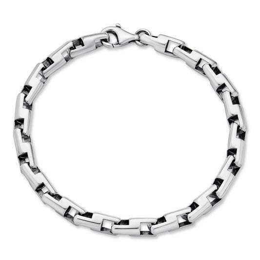 HarlemBling Bullet Rolo Chain Bracelet - Oxidized 925 Sterling Silver - 7"-9" - 6mm