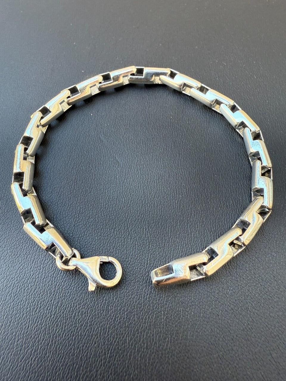 HarlemBling Bullet Rolo Chain Bracelet - Oxidized 925 Sterling Silver - 7"-9" - 6mm