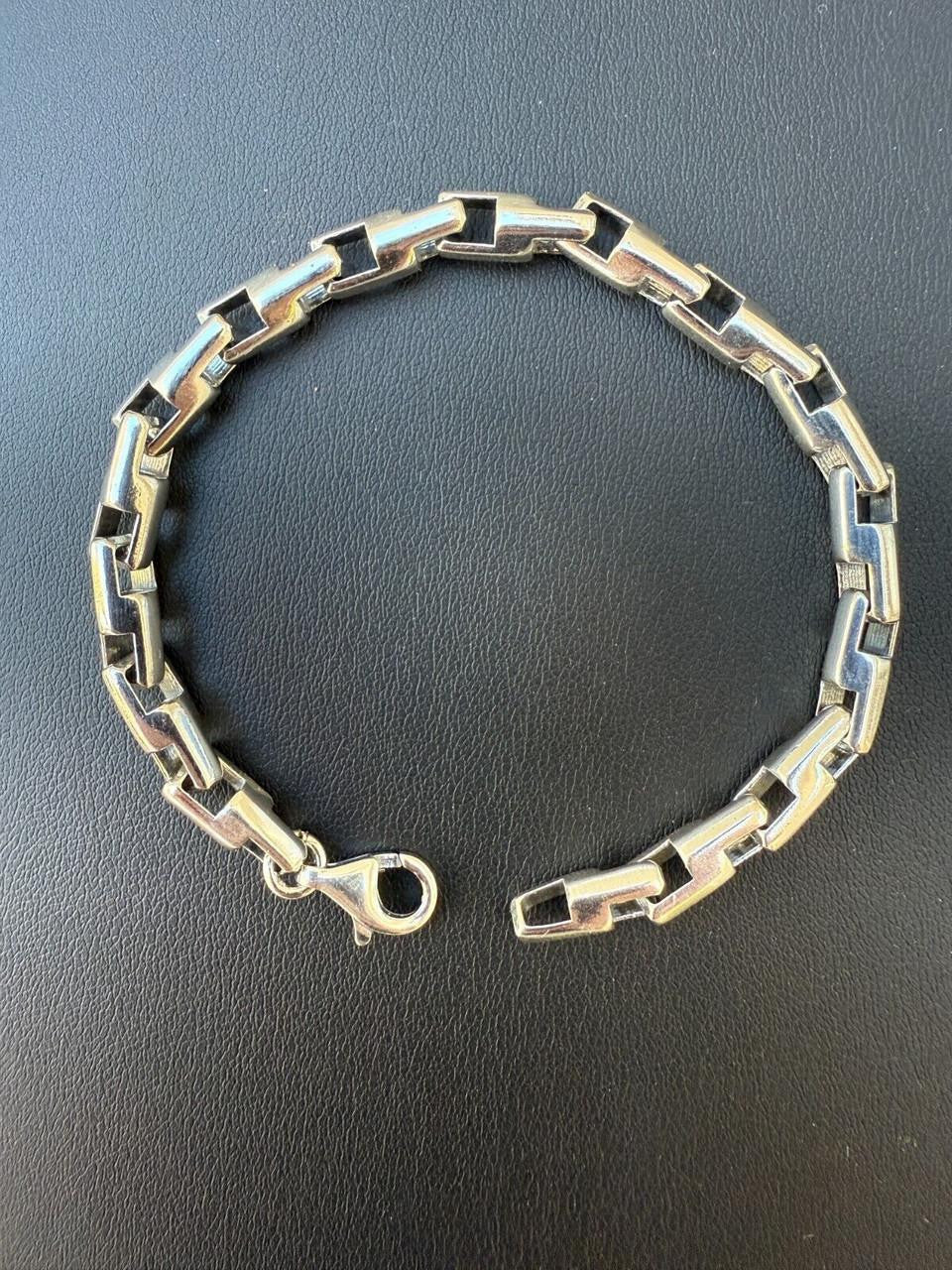 HarlemBling Bullet Rolo Chain Bracelet - Oxidized 925 Sterling Silver - 7"-9" - 6mm