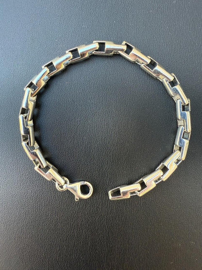 HarlemBling Bullet Rolo Chain Bracelet - Oxidized 925 Sterling Silver - 7"-9" - 6mm