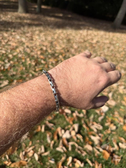 HarlemBling Bullet Rolo Chain Bracelet - Oxidized 925 Sterling Silver - 7"-9" - 6mm