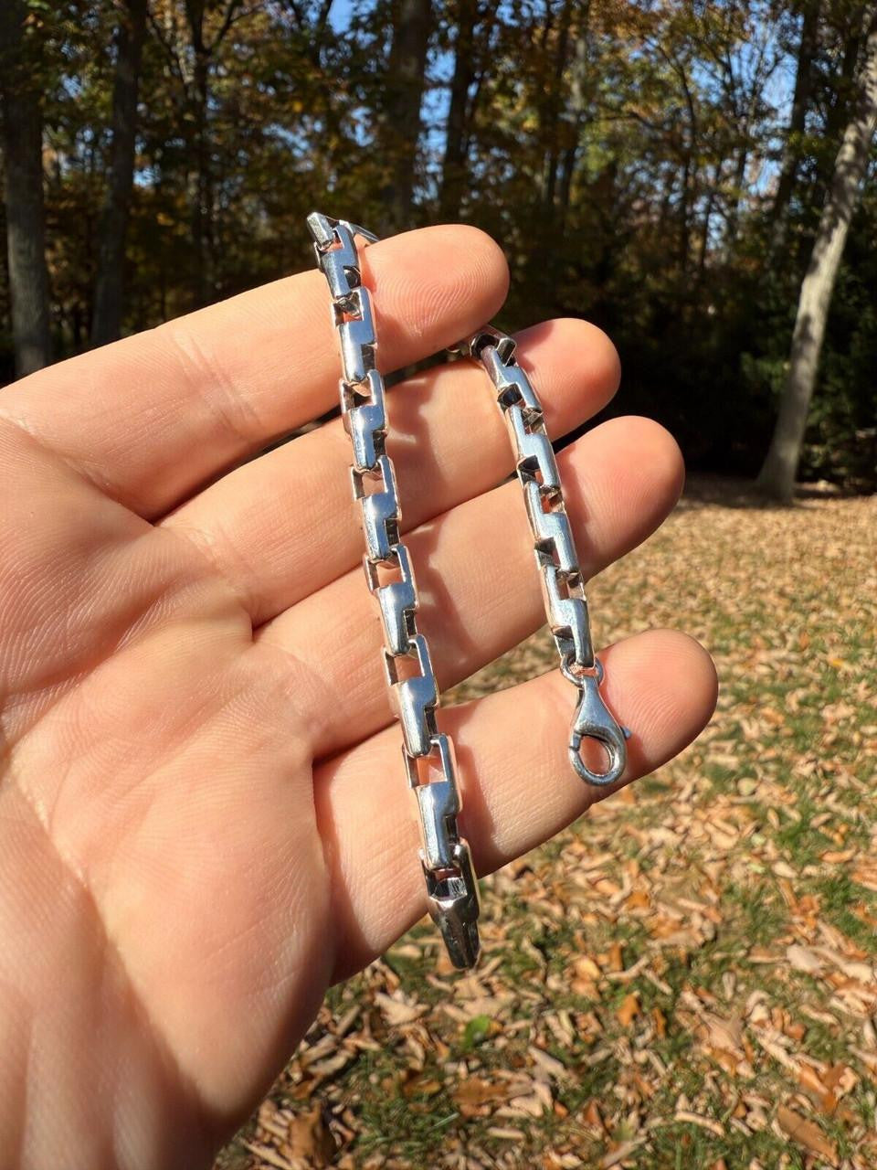 HarlemBling Bullet Rolo Chain Bracelet - Oxidized 925 Sterling Silver - 7"-9" - 6mm