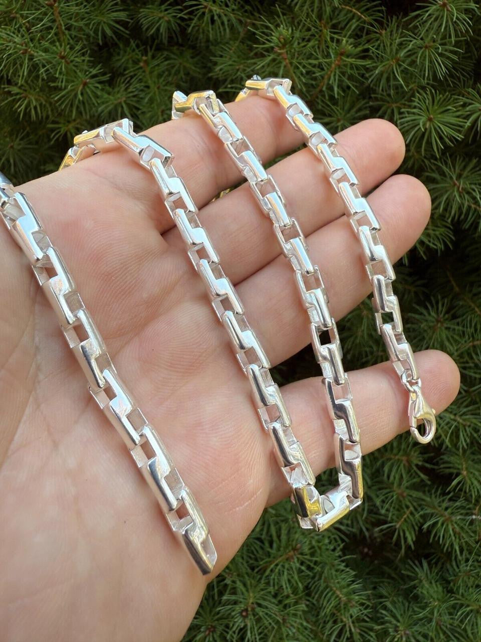 HarlemBling Bullet Rolo Chain Necklace - 925 Sterling Silver - 18"-28" - 6mm