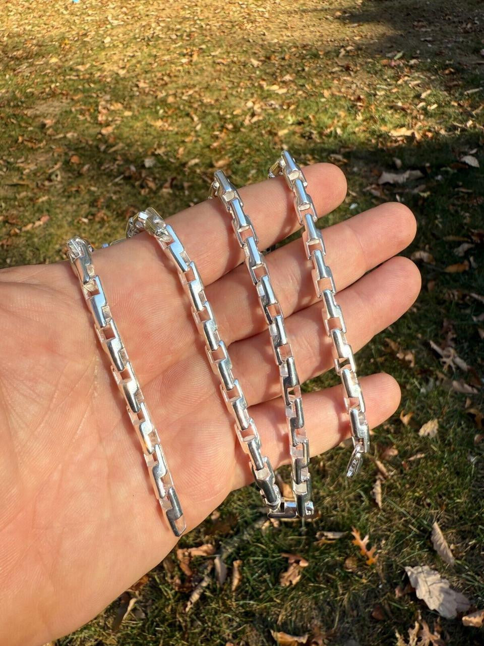 HarlemBling Bullet Rolo Chain Necklace - 925 Sterling Silver - 18"-28" - 6mm