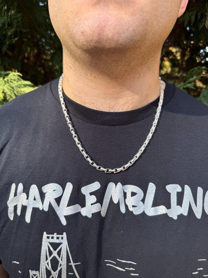 HarlemBling Bullet Rolo Chain Necklace - 925 Sterling Silver - 18"-28" - 6mm