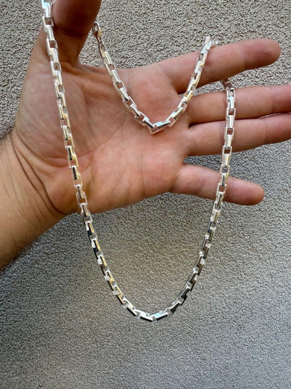 HarlemBling Bullet Rolo Chain Necklace - 925 Sterling Silver - 18"-28" - 6mm