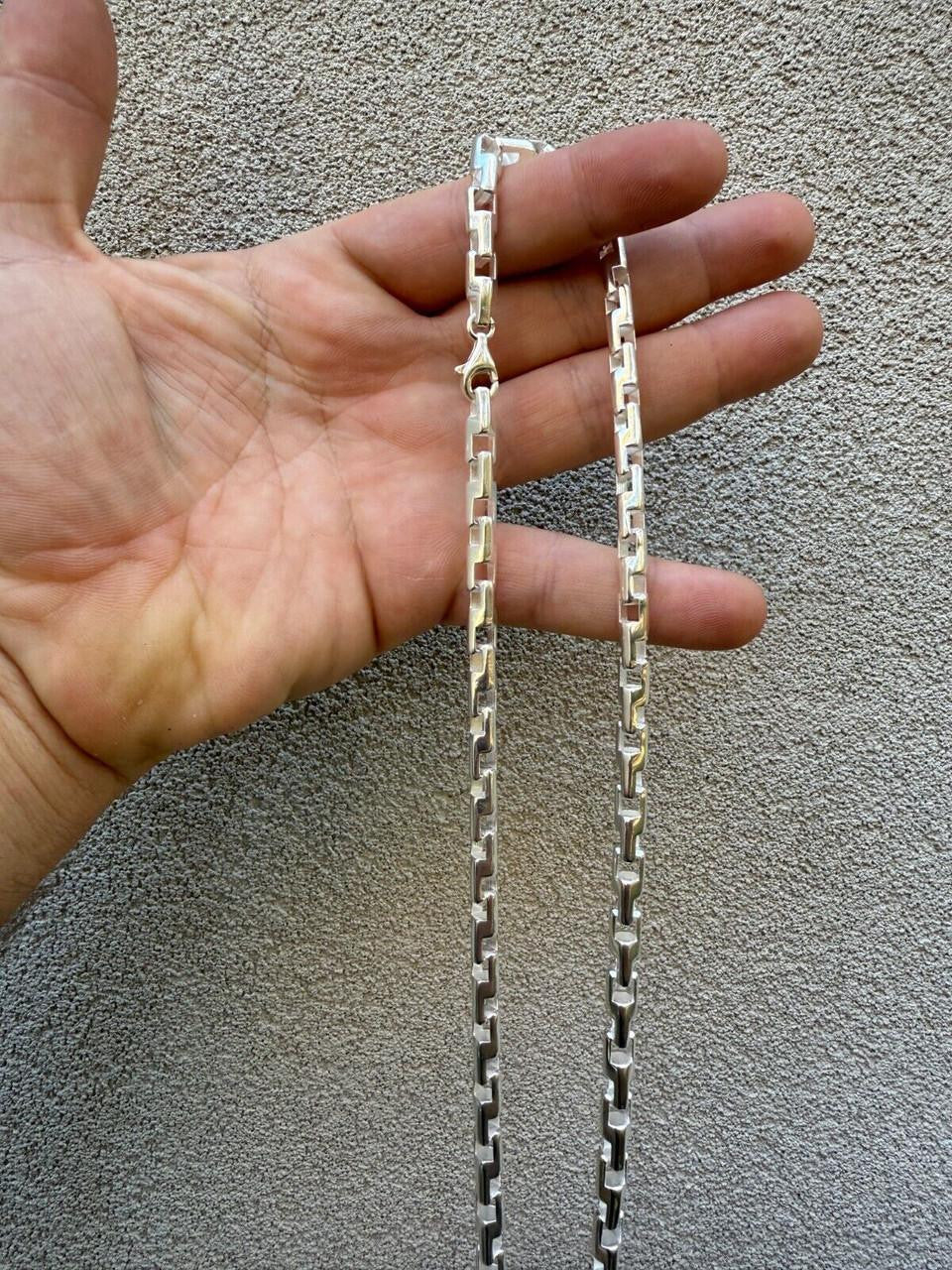 HarlemBling Bullet Rolo Chain Necklace - 925 Sterling Silver - 18"-28" - 6mm