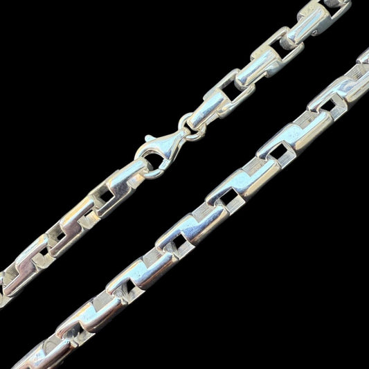 HarlemBling Bullet Rolo Chain Necklace - 925 Sterling Silver - 18"-28" - 6mm