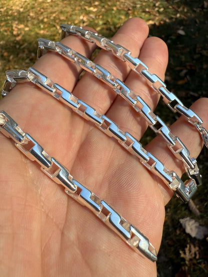 HarlemBling Bullet Rolo Chain Necklace - 925 Sterling Silver - 18"-28" - 6mm