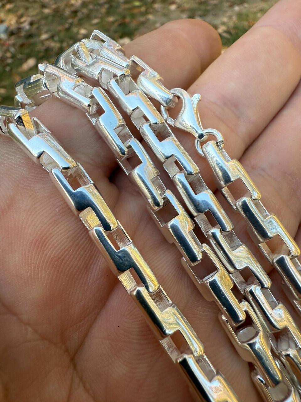 HarlemBling Bullet Rolo Chain Necklace - 925 Sterling Silver - 18"-28" - 6mm