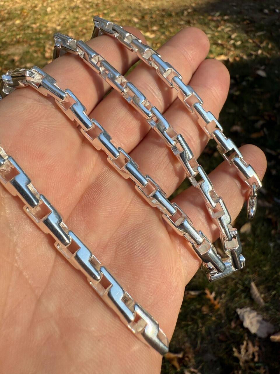 HarlemBling Bullet Rolo Chain Necklace - 925 Sterling Silver - 18"-28" - 6mm