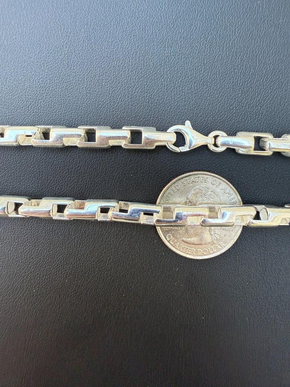 HarlemBling Bullet Rolo Chain Necklace - 925 Sterling Silver - 18"-28" - 6mm