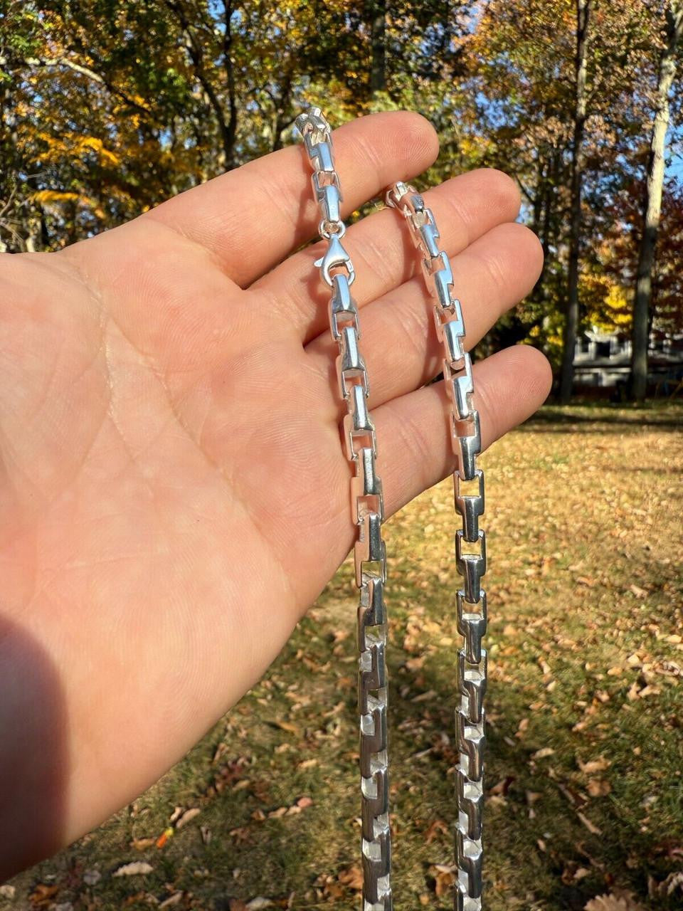 HarlemBling Bullet Rolo Chain Necklace - 925 Sterling Silver - 18"-28" - 6mm