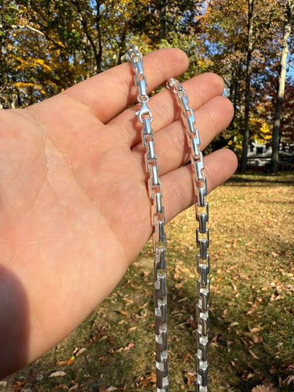 HarlemBling Bullet Rolo Chain Necklace - 925 Sterling Silver - 18"-28" - 6mm