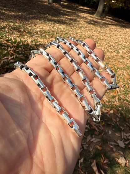 HarlemBling Bullet Rolo Chain Necklace - Oxidized 925 Sterling Silver - 18"-28" - 6mm