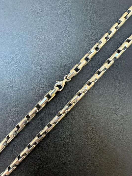 HarlemBling Bullet Rolo Chain Necklace - Oxidized 925 Sterling Silver - 18"-28" - 6mm