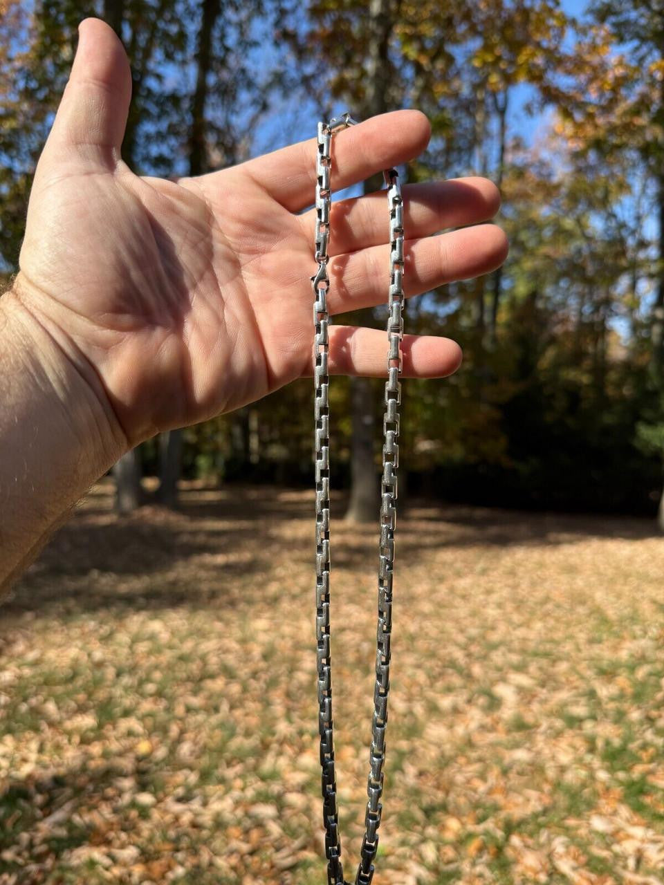 HarlemBling Bullet Rolo Chain Necklace - Oxidized 925 Sterling Silver - 18"-28" - 6mm