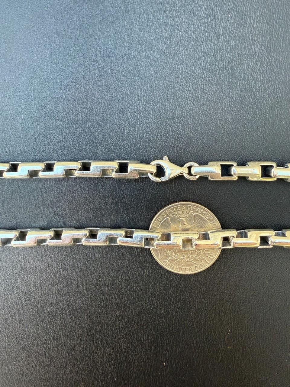 HarlemBling Bullet Rolo Chain Necklace - Oxidized 925 Sterling Silver - 18"-28" - 6mm