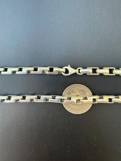 HarlemBling Bullet Rolo Chain Necklace - Oxidized 925 Sterling Silver - 18"-28" - 6mm