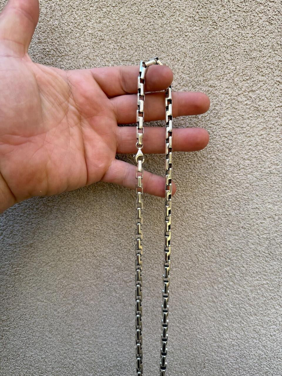 HarlemBling Bullet Rolo Chain Necklace - Oxidized 925 Sterling Silver - 18"-28" - 6mm