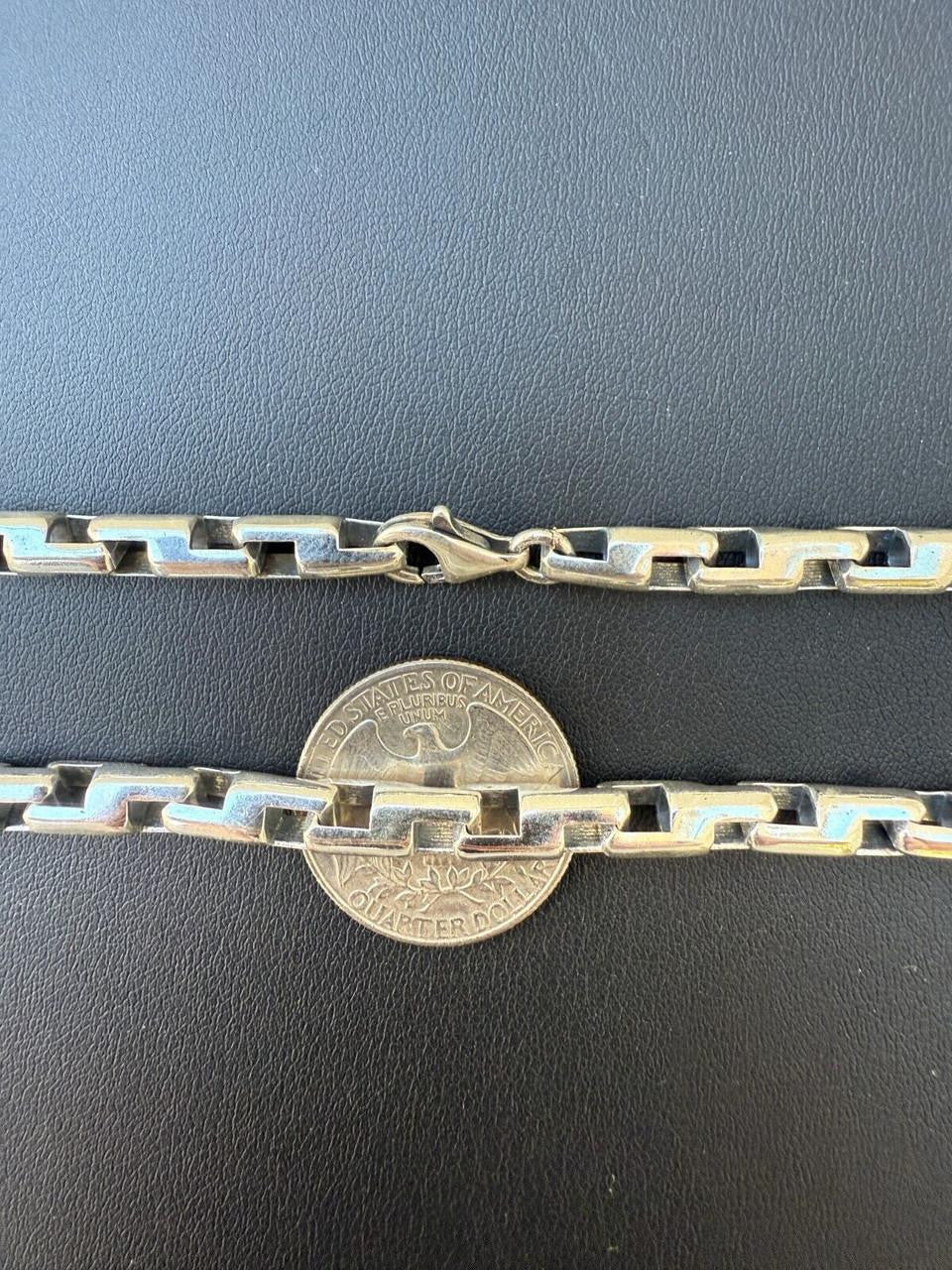 HarlemBling Bullet Rolo Chain Necklace - Oxidized 925 Sterling Silver - 18"-28" - 6mm