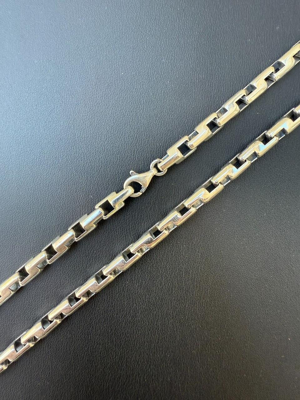 HarlemBling Bullet Rolo Chain Necklace - Oxidized 925 Sterling Silver - 18"-28" - 6mm