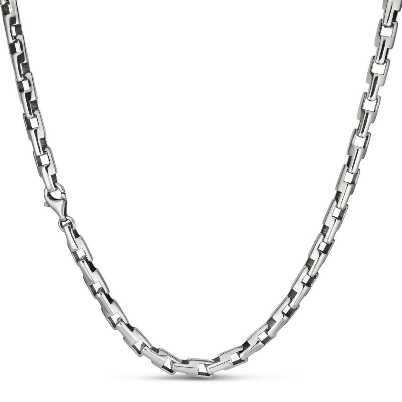HarlemBling Bullet Rolo Chain Necklace - Oxidized 925 Sterling Silver - 18"-28" - 6mm
