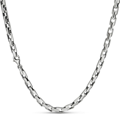 HarlemBling Bullet Rolo Chain Necklace - Oxidized 925 Sterling Silver - 18"-28" - 6mm