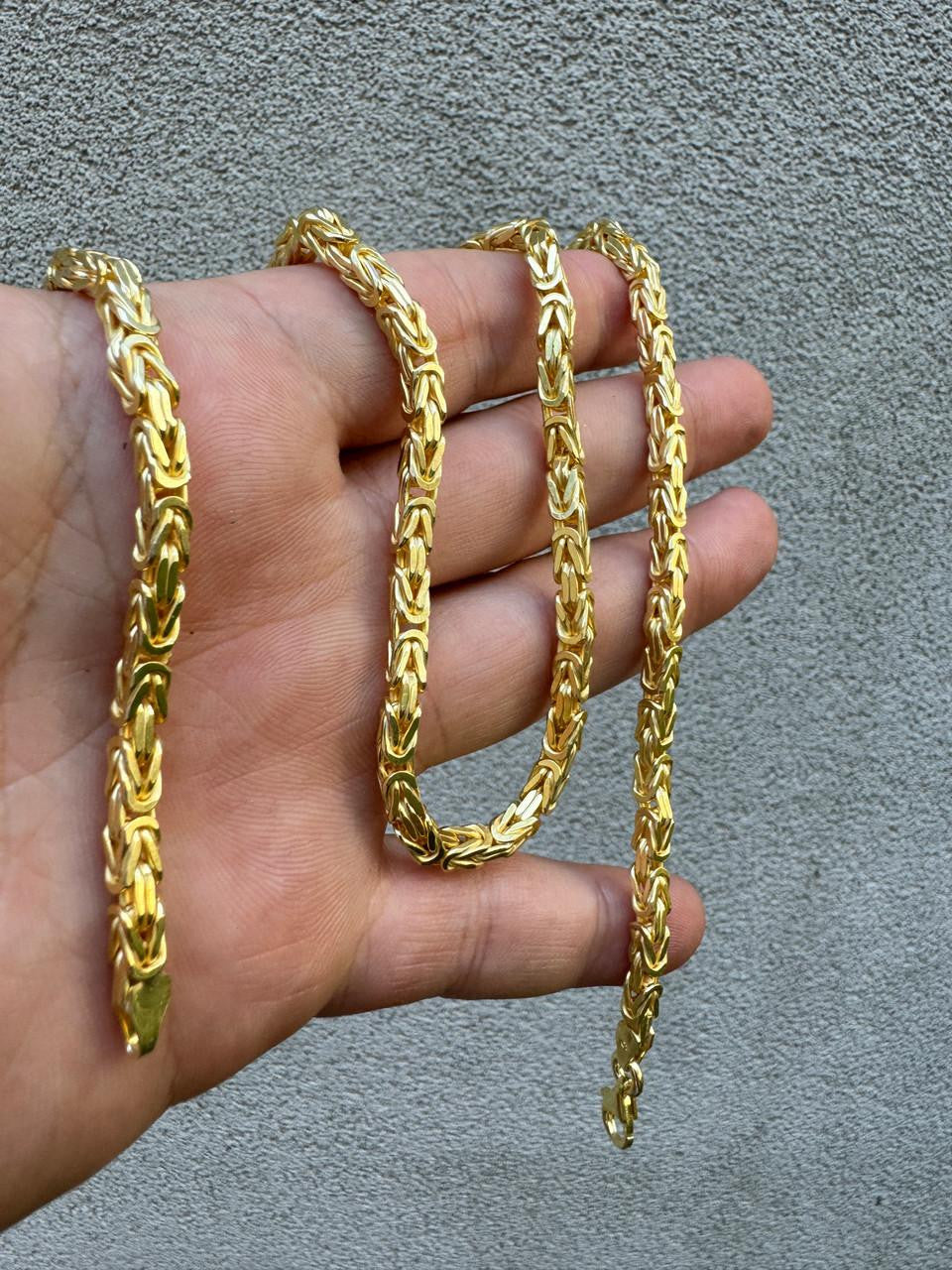 HarlemBling Byzantine Link Chain Necklace - 14k Gold Vermeil 925 Sterling Silver - 18"-30" - 2.5mm-6mm