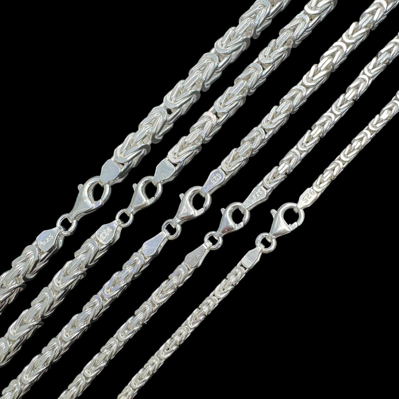 Bestgoldshop Sterling Silver Double Row Byzantine Chain Necklace – Toggle Clasp, Multiple Lengths Available