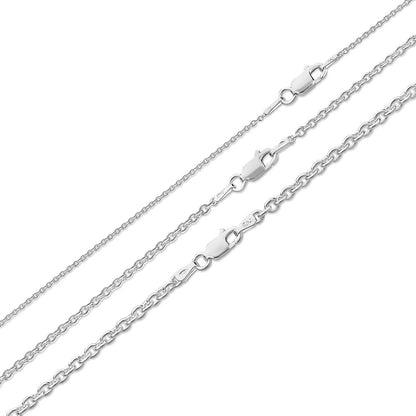 HarlemBling Cable Chain Necklace - 925 Sterling Silver - 14"-30" - 1mm-3mm