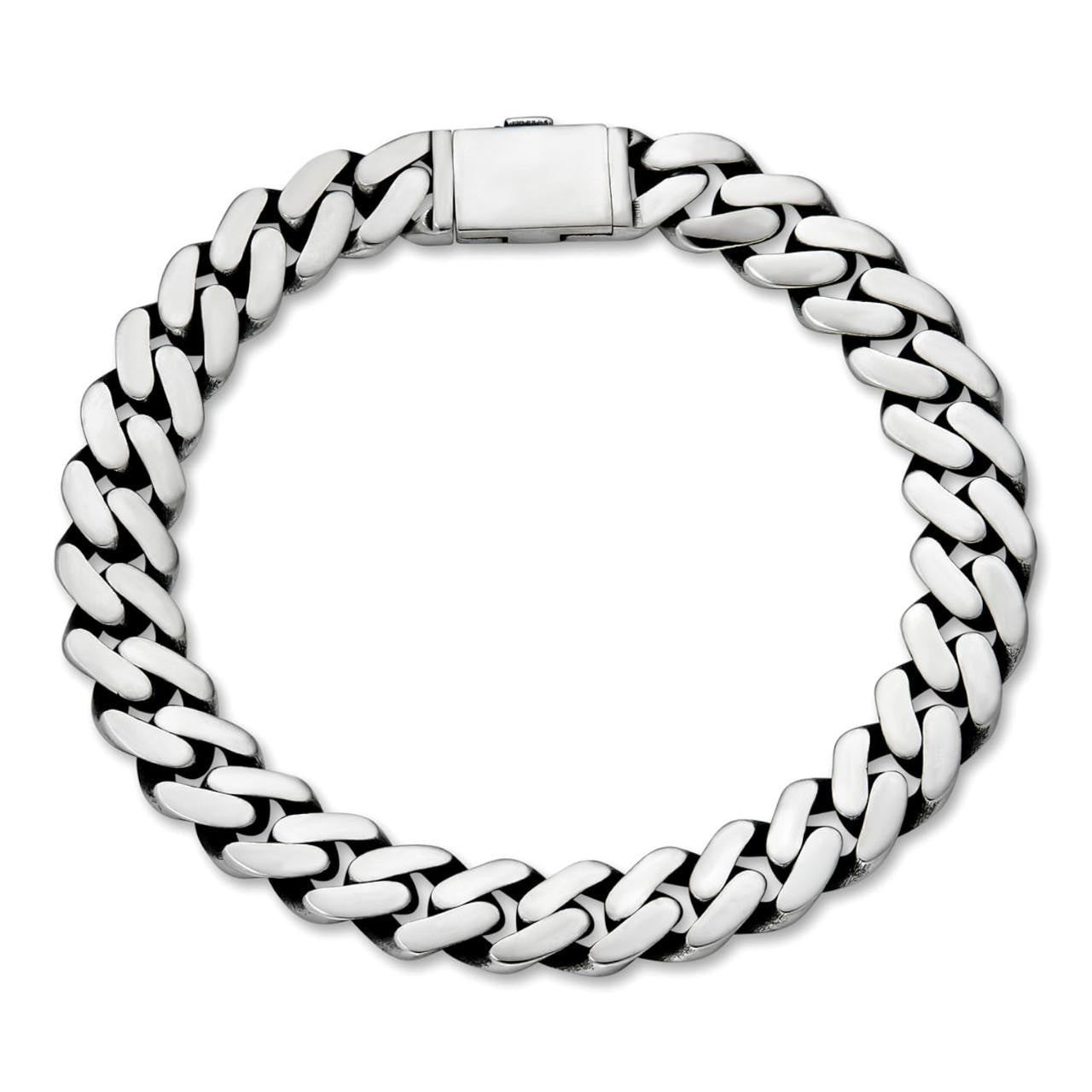 HarlemBling Cancun Cuban Link Chain Bracelet Sleek Clasp - 925 Sterling Silver - 7"-9" - 6mm-12mm