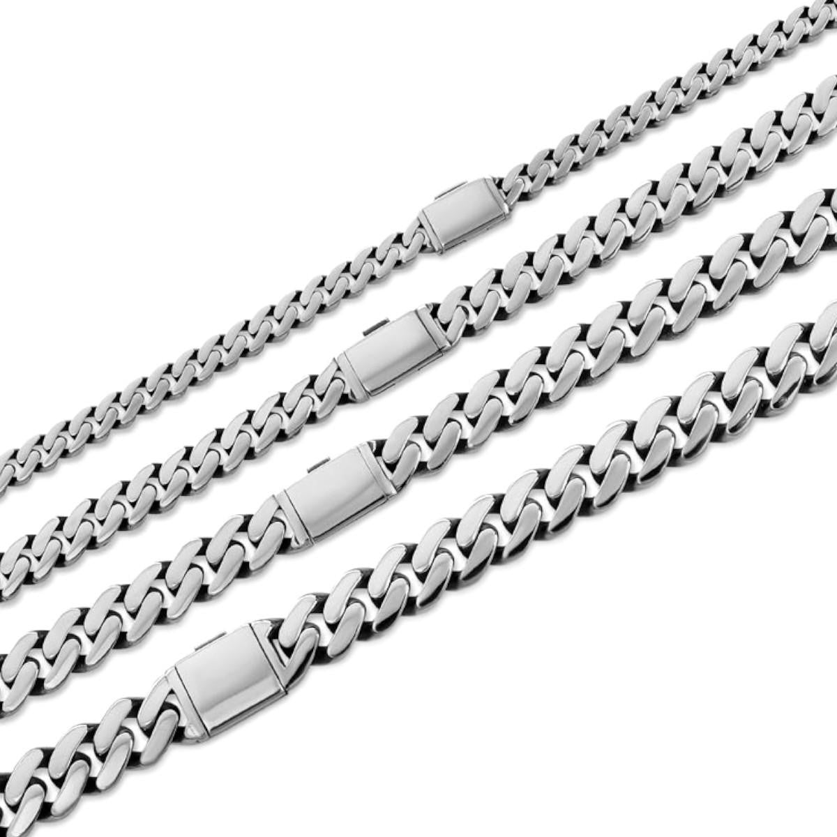 Miami Cuban Link Chain Necklace Real 925 Sterling Silver Sleek Box