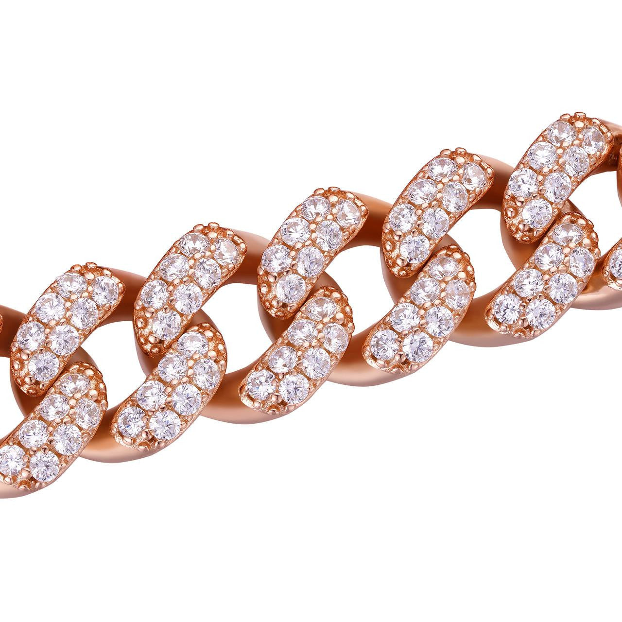 Mens Miami Cuban Link 15mm Chain 14k Rose Gold Over Solid 925