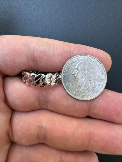 HarlemBling Classic Prong Miami Cuban Eternity Band Ring - 925 Silver - Plain